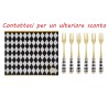 Bomboniera Matrimonio Set 6 Pezzi Forchettine Scacchi Porcellana e Metallo Con Box