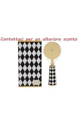 Bomboniera Matrimonio Rotella Pizza Taglia Pizza Decoro Scacchi Porcellana e Metallo Con Box