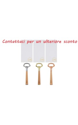 Bomboniera Matrimonio Apribottiglie Legno e Metallo 3 Assortiti Con Box