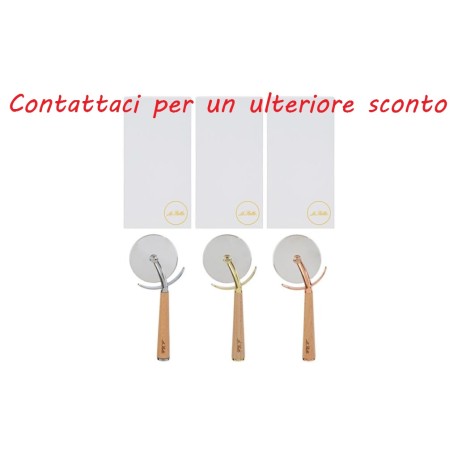 Bomboniera Matrimonio Taglia Pizza Rotella Pizza Legno e Metallo 3 Assortiti Con Box