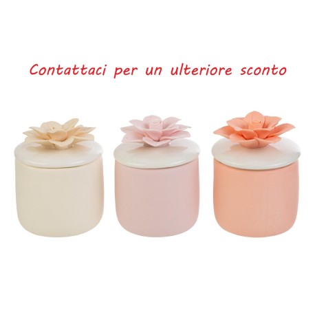 Bomboniera Matrimonio Scatola Candela Fiore 3 Colori Assortiti Con Box