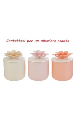 Bomboniera Matrimonio Scatola Fiore Porcellana  3 Colori Assortiti Con Box
