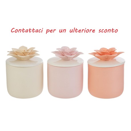 Bomboniera Matrimonio Scatola Fiore Porcellana  3 Colori Assortiti Con Box