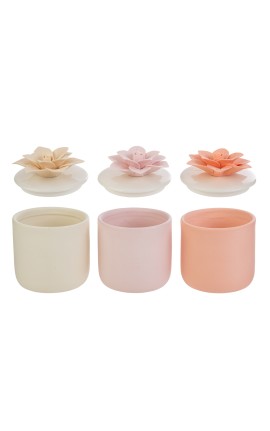 Bomboniera Matrimonio Scatola Fiore Porcellana  3 Colori Assortiti Con Box