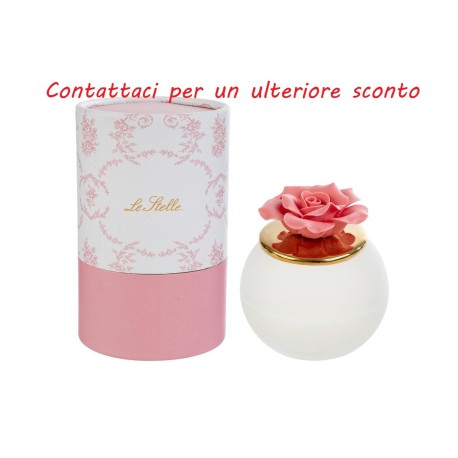 Bomboniera Matrimonio Lampada Led Fiore Porcellana h.9 Cm Con Box