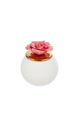 Bomboniera Matrimonio Lampada Led Fiore Porcellana h.9 Cm Con Box