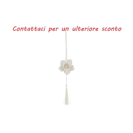 Bomboniera Matrimonio Appendino Calamita Fiore Rosa Bianca Porcellana