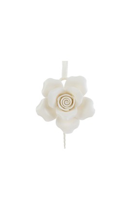 Bomboniera Matrimonio Appendino Calamita Fiore Rosa Bianca Porcellana