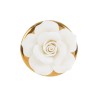 Bomboniera Matrimonio Candela  Fiore Rosa Porcellana Bianca h.9 Cm Con Box