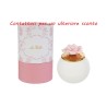 Bomboniera Matrimonio Candela  Fiore Rosa Porcellana Bianca h.9 Cm Con Box