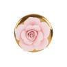 Bomboniera Matrimonio Candela  Fiore Rosa Porcellana Bianca h.9 Cm Con Box