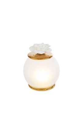 Bomboniera Matrimonio Lampada Led Fiore Rosa Porcellana Bianco Con Box
