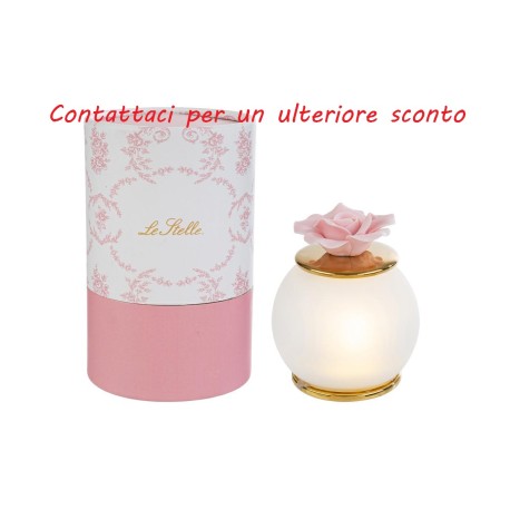 Bomboniera Matrimonio Lampada Led Fiore Rosa Porcellana Rosa Con Box