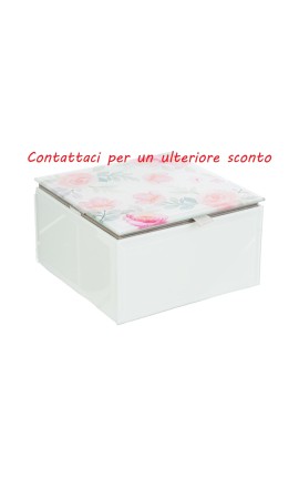 Bomboniera Matrimonio Scatola Vetro Fiori Portagioie Con Box