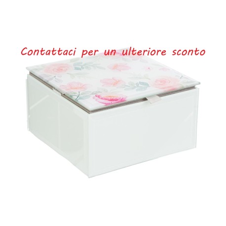 Bomboniera Matrimonio Scatola Vetro Fiori Portagioie Con Box
