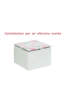 Bomboniera Matrimonio Scatola Vetro Fiori Portagioie 9x9xh.7 Cm Con Box