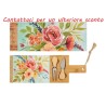 Bomboniera Matrimonio Set 3 Pz Tagliere Legno Con Coltellino Decoro Floreale Con Box