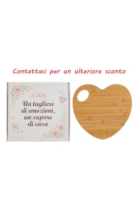 Bomboniera Matrimonio Tagliere Cuore Legno Con Box