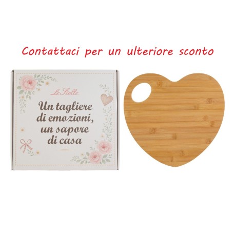 Bomboniera Matrimonio Tagliere Cuore Legno Con Box