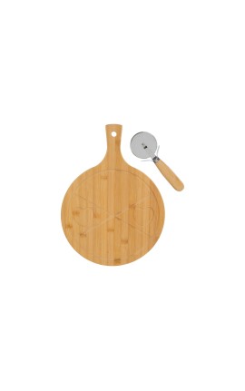 Bomboniera Matrimonio Set 2 Pz Tagliere Legno e Taglia Pizza  Con Box