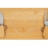 Bomboniera Matrimonio Set 3 Pz Tagliere Legno e Posate Formaggio Con Box