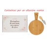 Bomboniera Matrimonio Set 2 Pz Tagliere Legno e Coltellino Formaggio Con Box