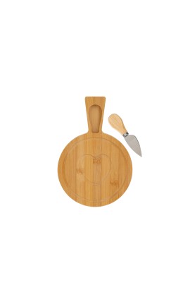 Bomboniera Matrimonio Set 2 Pz Tagliere Legno e Coltellino Formaggio Con Box