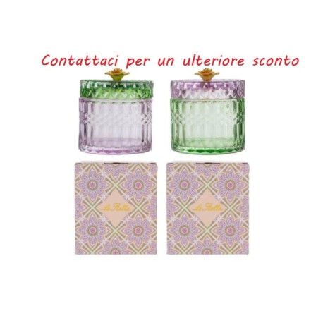 Bomboniera Matrimonio Compleanno Scatola Vetro Colorato 2 Assortiti Con Box