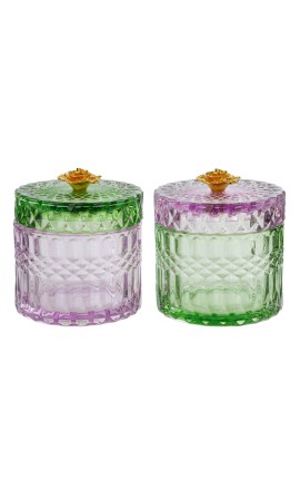 Bomboniera Matrimonio Compleanno Scatola Vetro Colorato 2 Assortiti Con Box