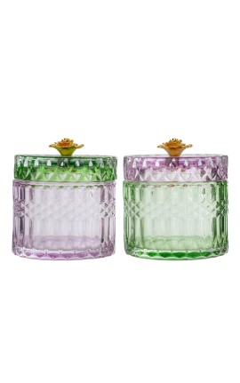 Bomboniera Matrimonio Compleanno Scatola Vetro Colorato 2 Assortiti Con Box
