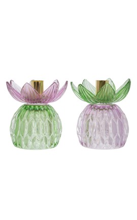 Bomboniera Matrimonio Compleanno Portacandela Vetro Colorato 2 Assortiti Con Box