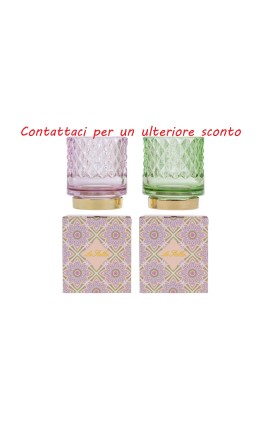 Bomboniera Matrimonio Compleanno Portacandela Vetro Colorato 2 Assortiti Con Box