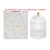 Bomboniera Matrimonio Compleanno Scatola Vetro Portaconfetti Trasparente e Oro h.15,5 Cm Con Box
