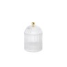 Bomboniera Matrimonio Compleanno Scatola Vetro Portaconfetti Trasparente e Oro h.15,5 Cm Con Box