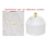 Bomboniera Matrimonio Compleanno Scatola Vetro Portaconfetti Trasparente e Oro h.11 Cm Con Box