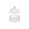 Bomboniera Matrimonio Compleanno Scatola Vetro Portaconfetti Trasparente e Oro h.11 Cm Con Box