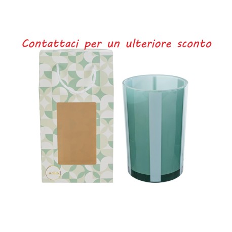 Bomboniera Matrimonio Vaso Vetro Verde Tondo Con Shopper