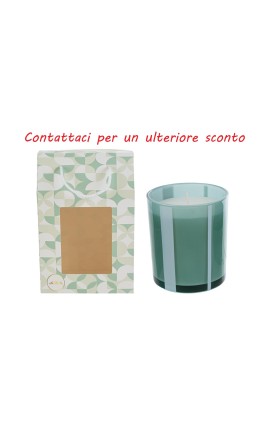 Bomboniera Matrimonio Candela Vetro Verde Con Shopper