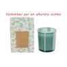 Bomboniera Matrimonio Candela Vetro Verde h.8 Cm Con Shopper
