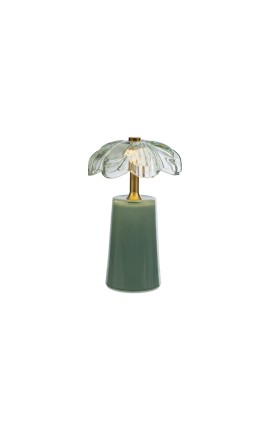 Bomboniera Matrimonio Lampada Vetro Fiore  Menta Con Box