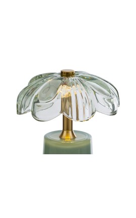 Bomboniera Matrimonio Lampada Vetro Fiore  Menta Con Box