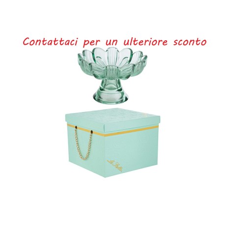 Bomboniera Matrimonio Alzatina Vetro Fiore  Menta Con Box