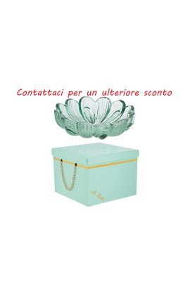 Bomboniera Matrimonio Alzatina Vetro Fiore  Menta Con Box