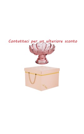 Bomboniera Matrimonio Alzatina Vetro Fiore Ciliegia Con Box Rosa