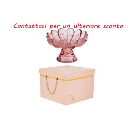 Bomboniera Matrimonio Alzatina Vetro Fiore Ciliegia Con Box Rosa