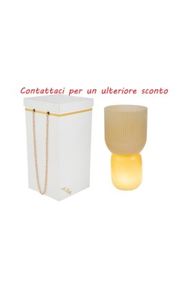 Bomboniera Matrimonio Lampada Vetro Vaso Beige Con Box Rose