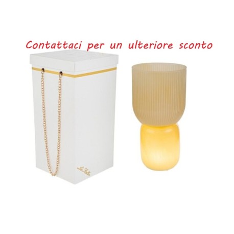 Bomboniera Matrimonio Lampada Vetro Vaso Beige Con Box Rose