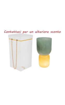 Bomboniera Matrimonio Lampada Vetro Vaso Verde Con Box Rose
