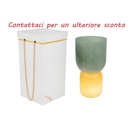 Bomboniera Matrimonio Lampada Vetro Vaso Verde Con Box Rose