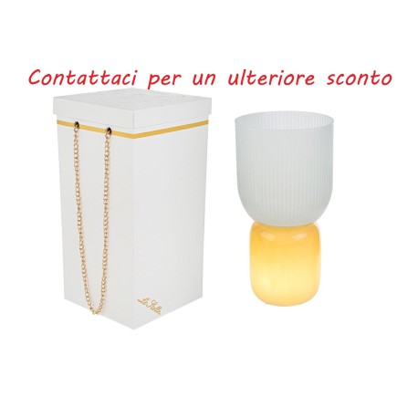 Bomboniera Matrimonio Lampada Vetro Vaso Bianco Con Box Rose